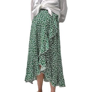 Clearlove Women's High Waist Lrregular Skirts Ruffled Tiered Casual A Line Swing Boho Skirts for Women - 1 of 4