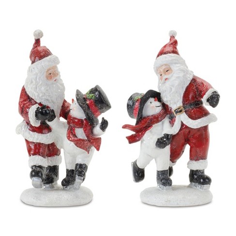 Melrose Skating Santa and Snowman Figurine (Set of 2) - image 1 of 3