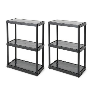 Gracious Living 3 Shelf Fixed Height Solid Light Duty Storage Unit 12 x 24 x 33" Organizer System for Home, Garage, Basement, and Laundry - 1 of 4