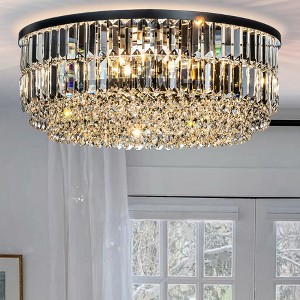ALOADECOR 5 Lights 24" Modern Glam Round Chandelier With Clear Crystal - 1 of 4
