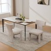 Lyngins Set of 2 Modern Upholstered Armless Chair, Chenille Dining Chair with Rubberwood Legs, Curved Back Accent Chair for  Living Room - 2 of 4