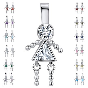Baby Boy or Girl Birthstone Charm for Mom  Family Tree Grandma Necklace by Ginger Lyne CZ Sterling Silver - 1 of 4