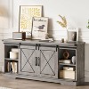 Farmhouse TV Stand and Entertainment Center for TV Up to 65 Inches with Sliding Barn Doors and Adjustable Shelf, TV Media Storage Console Table - 4 of 4