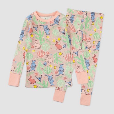 Image of Honest Baby Toddler Girls' 2pc Happy Cactus Organic Cotton Pajama Set - 2T