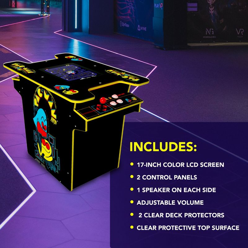 Arcade1Up PAC-MAN Head-to-Head Arcade Table with 12 Games, Multiplayer Control Panel, & 17-Inch Color LCD Screen, Black Series Edition, 5 of 7