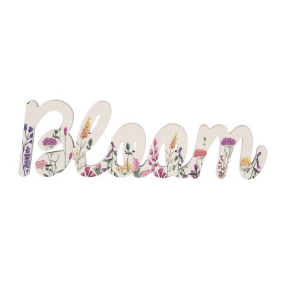 Transpac Wood 17.25" Multicolor Spring Cottage Core Bloom Sign