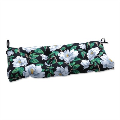 Pillow Perfect 18" x 44"  Magnolia Outdoor/Indoor Blown Bench Cushion Black