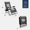 Best Choice Products Oversized Padded Zero Gravity Chair, Folding Outdoor Patio Recliner w/ Side Tray - 2 of 4