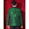 Lars Amadeus Men's Shawl Lapel Disco Prom Party Argyle Sequin Blazer - 3 of 4