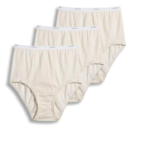 Jockey Women's Underwear Classic Brief - 3 Pack, Ivory, 5