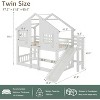 AMERLIFE Twin Over Twin House Bunk Solid Wood Bed Frame with Slide and Ladder, Window Box Shelf, 14" Guardrail - 2 of 4