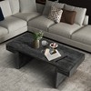 Lyngins American Vintage Coffee Table – Premium Reclaimed Wood Texture Rectangular Design, Living Room Table with Dual-Tier Open Shelving - 3 of 4