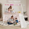 Racxily Metal Junior House Twin Loft Bed with Slide and Curtain Set - 3 of 4