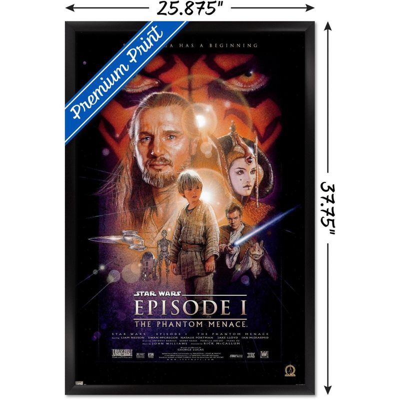 Trends International 24X36 Star Wars: The Phantom Menace - One Sheet Framed Wall Poster Prints, 3 of 7