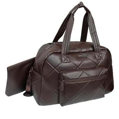 Max Studio 21 Inch Large Lamby Diamond Quilted Front Pocket Duffle Bag