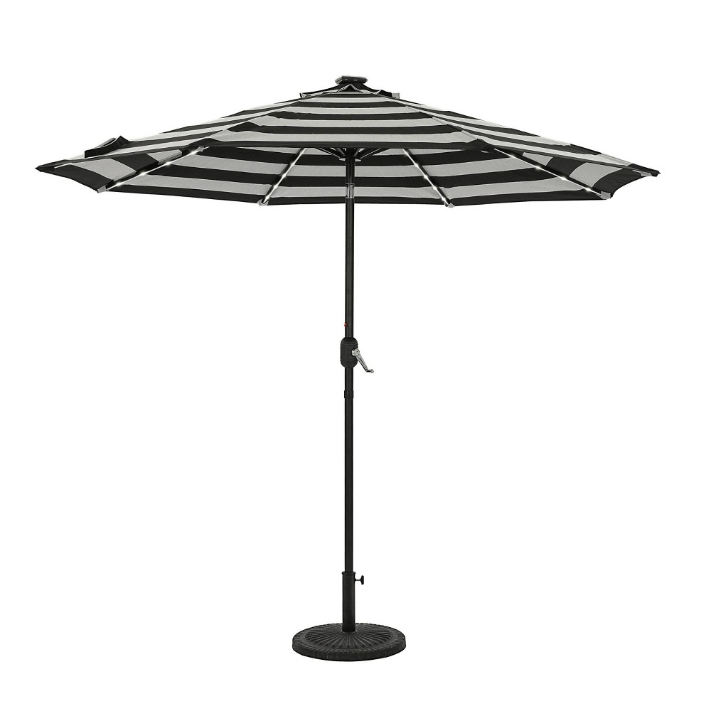 Photos - Parasol 9' x 9' Mirage II Fiesta Market Patio Umbrella with Solar LED Tube Lights