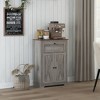 Aghana Digitals Dark Brown Farmhouse Accent Cabinet with Drawer & Adjustable Shelf - - 3 of 4
