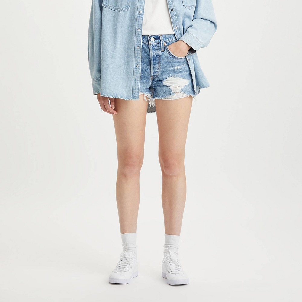 Levi's 501® Original Fit High-Rise Women's Jean Shorts - Quiet Riot 32: Heavyweight Denim, Fly Button Closure