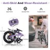 RISOKEYS 7 Speeds Lightweight Steel Frame Foldable Bike 20 Inch Bicycle Tire for Women Men Seniors Students Youth Adult,Purple - 4 of 4