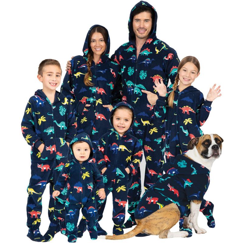 Footed Pajamas - Family Matching - Dinosaur Kingdom Hoodie Fleece Onesie For Boys, Girls, Men and Women | Unisex, 4 of 5