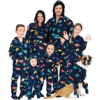 Footed Pajamas - Family Matching - Dinosaur Kingdom Hoodie Fleece Onesie For Boys, Girls, Men and Women | Unisex