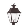 Livex Lighting Mansfield 4 - Light Post Light in  Bronze - 3 of 4