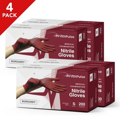 FifthPulse Bulk Burgundy  Nitrile Exam Gloves, Perfect for Cleaning, Cooking & Medical Uses