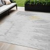 Silver Gray And Ivory Abstract Washable Indoor Outdoor Area Rug - 2 of 4