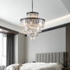 27.60"Black Luxury Crystal Chandelier Modern Chandeliers Lights Fixture Hanging Pendant Light Fixture for Dining Room,Black - 3 of 4