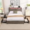 NicBex Full/Queen Platform Bed Frame with Storage Headboard,Metal Bed Frame with LED Lights and Charging Station,No Box Spring Needed,Easy Assembly - 2 of 4