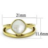 Slickblue IP Gold Stainless Steel Solitaire Ring with Synthetic White Conch Stone for Women, Size 5-10 - 2 of 4