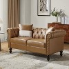 Miguel 62.2" Wide Leather Sofa With Solid Wood Legs| ARTFUL LIVING DESIGN - 2 of 4