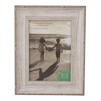 Northlight 5" x 7" Weathered Finish Photo Picture Frame - White