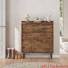 Shoe Cabinet with 2/3/4/6 Flip Drawers/ with 3 Flip Drawers & Side Door, Wooden Shoe Organizer w/Adjustable Shelf, Shoe Storage for Entryway - 3 of 4