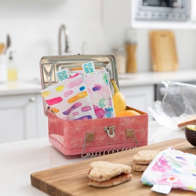 Bumkins Reusable Snack Bag 2pk - Watercolor/Brush Stroke: BPA-Free, Nylon Material, 7x7 Inches