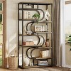 Lantine 5-Tier Industrial Bookshelf, 71" Etagere Bookcase, Freestanding Display Storage Shelf Unit for Home Office, Living Room, Brown - 4 of 4