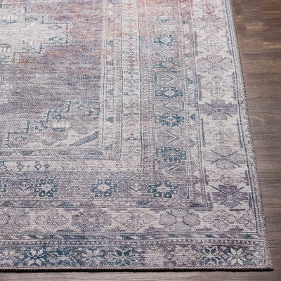 Hauteloom Gray and Cream Washable Chenille Area Rug