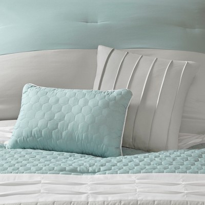 Seafoam and Gray Queen Microfiber 8-Piece Comforter Set