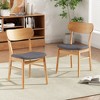 Okak Set of 2 Mid Century Rustic Soft Cushion Dining Chairs with Curved Back,Farmhouse Accent Chairs for Dining Room,Restaurant - 2 of 4