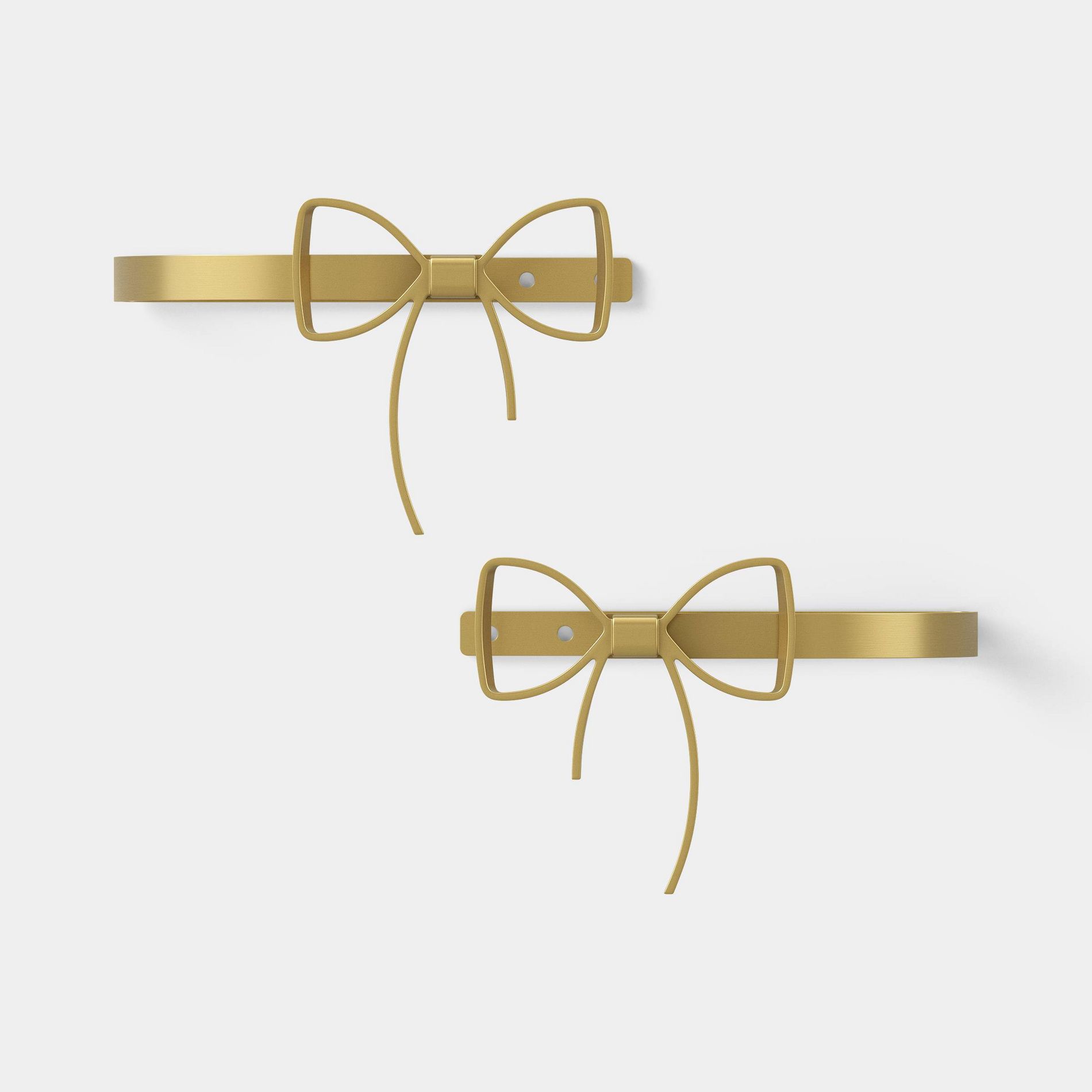 2pk Bow Holdbacks Brushed Brass - Threshold™