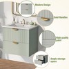 Modern 24-Inch Wall-Mounted Bathroom vanity with 2 Drawers - 4 of 4
