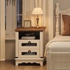 NightStand Bedside Charging Table Bedroom, Night Stand with Charger Station, Open Shelf & 2 Drawers, Modern Nightstand - 2 of 4