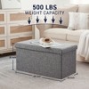 Ornavo Home Foldable Tufted Linen 30" Inch Bench Storage Ottoman - 2 of 4