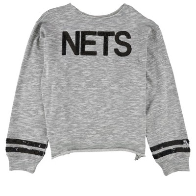Touch by G-III Womens Brooklyn Nets Sequined Sweatshirt