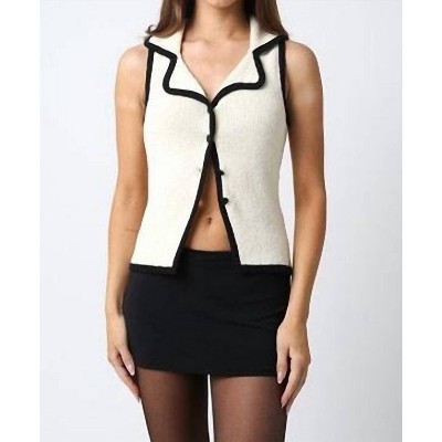 Women's Contrast Lined Vest - OLIVACEOUS
