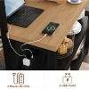 Homhougo Wooden Kitchen Island with Power Outlet & LED Lights, Large Kitchen Island Table with 3 Tier Microwave Stand Oven Shelf - 4 of 4