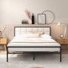 Metal Bed Frame,Soft Faux Leather Headboard, Heavy Duty Metal Bed Platform with Sturdy Slats Support,Box Spring Optional,10"Under Bed Storage - 2 of 4