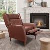 Art Leon Mid-century Recliner, Faux Leather Lounge Chair with Wood Chair Legs - 2 of 4