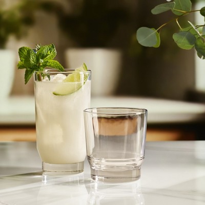 Merida Clear Glass Tumbler and Rocks Set, 8-Piece