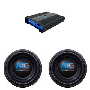 ATG Audio Two 12" High Excursion Subwoofers with 1-Ohm Stable 2400 Watt Amplifier - 1 of 4